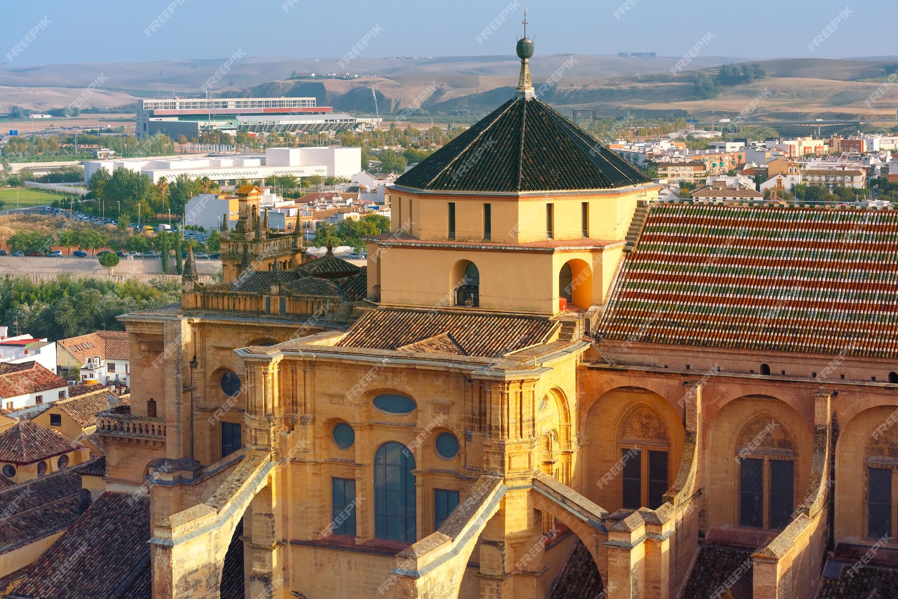 Premium Photo | Aerial view of great mosque mezquita catedral de ...