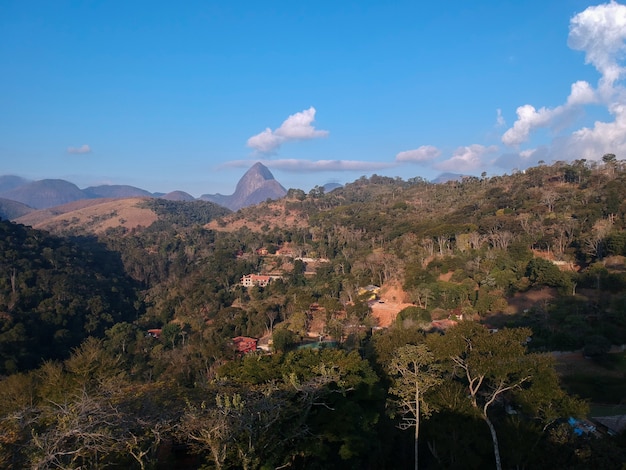 Premium Photo | Aerial view of itaipava petrpolis mountainous region of ...