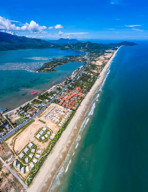 Premium Photo | Aerial view of lang co bay and beach, hai van pass, lap ...