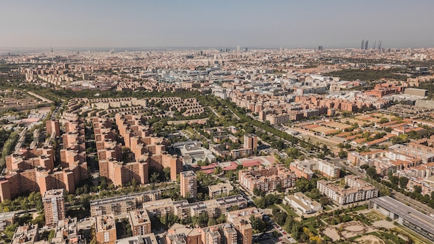 Premium Photo | Aerial view of madrid from the outskirts
