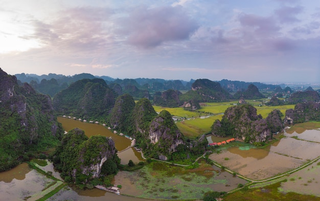 Premium Photo Aerial View Of Ninh Binh Region Trang An Tam Coc