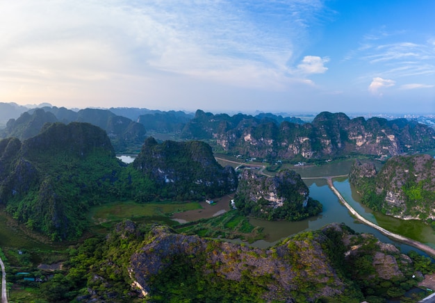 Premium Photo Aerial View Of Ninh Binh Region Trang An Tam Coc