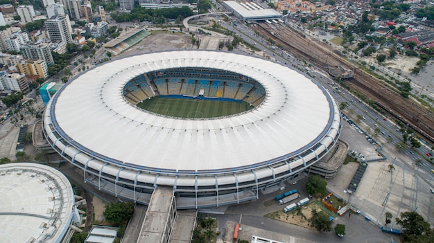 伝説のサッカースタジアムマラカナ スタジアムジョルナリスタマリオフィリョ の空撮 プレミアム写真