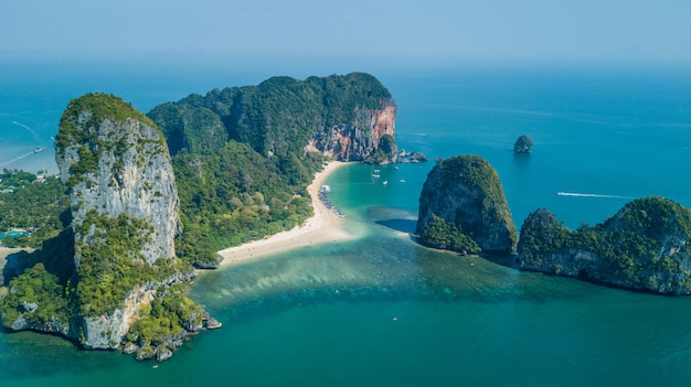 Premium Photo Aerial View Railay Beach In Krabi