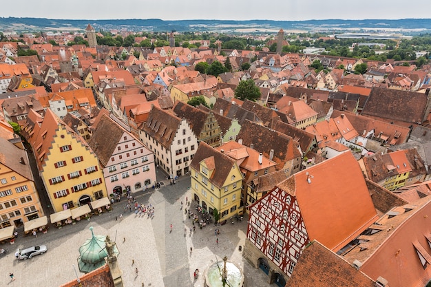 Premium Photo Aerial View Of Rothenburg Ob Der Tauber