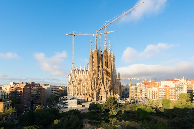 Premium Photo Aerial View Of The Sagrada Familia A Large Roman Catholic Church In Barcelona Spain