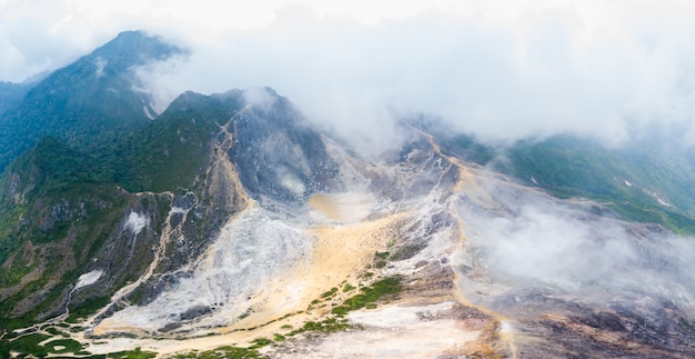 Aerial view sibayak volcano berastagi sumatra  indonesia 