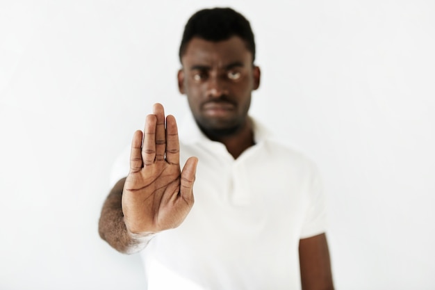 Free Photo | African-american man wearing white t-shirt