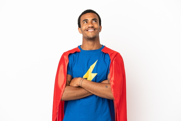 Premium Photo African American Super Hero Man Over Isolated White