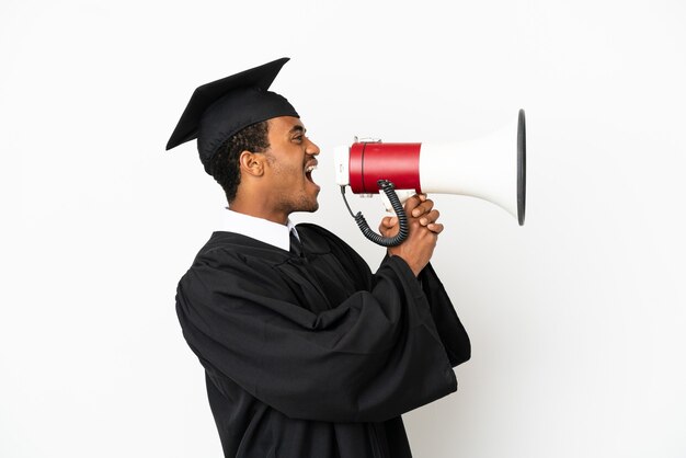 Premium Photo | African american university graduate man over isolated ...