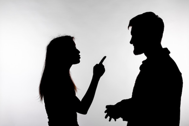 Premium Photo | Aggression and abuse concept - man and woman expressing ...