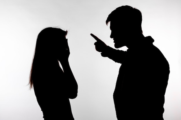 Premium Photo | Aggression and abuse concept - man and woman expressing ...