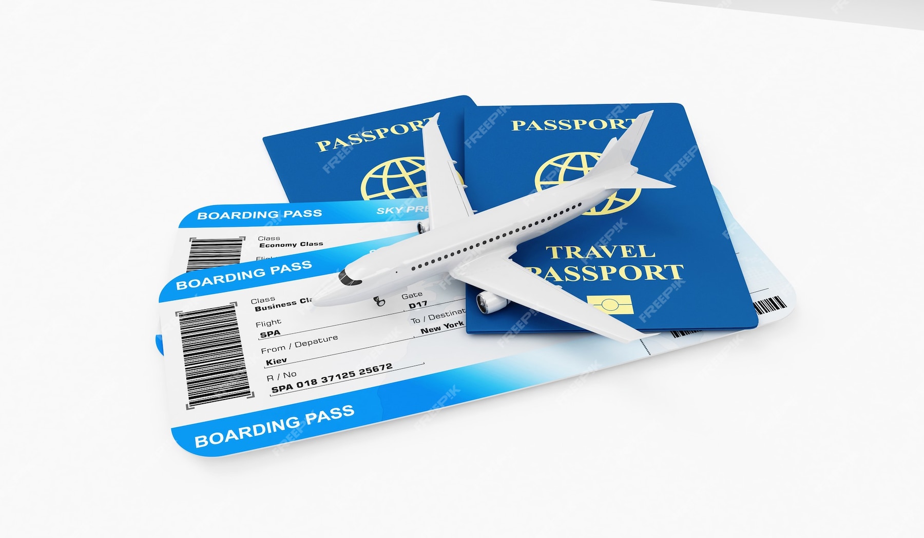 Premium Photo Airline Boarding Pass Tickets With Modern Passenger Airplane And Passport