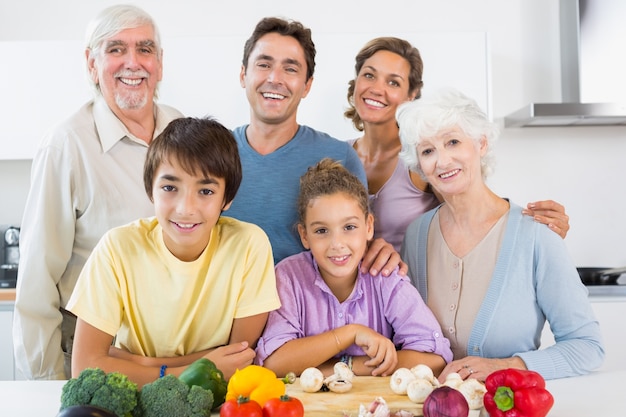 Premium Photo | All the family smiling in kitchen