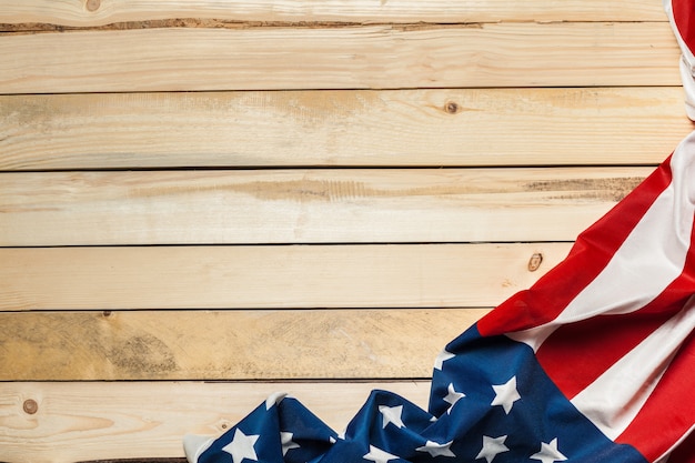 American flag on wooden background | Premium Photo