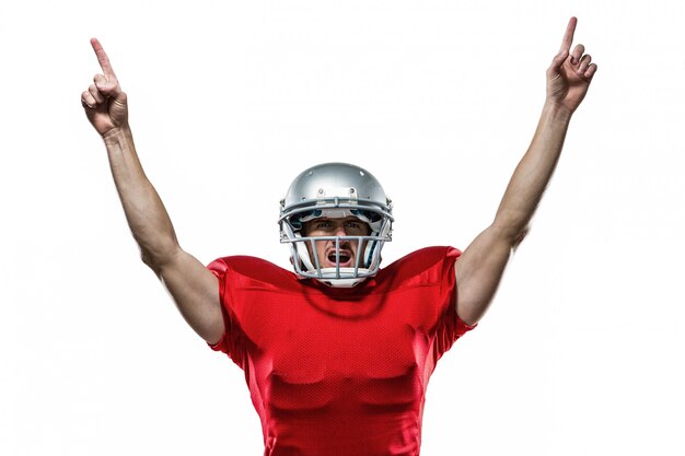 Premium Photo | American football player with arms raised standing