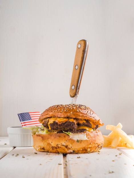 Free Photo | American hamburger concept