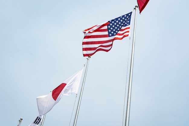 Free Photo | American and japan flag