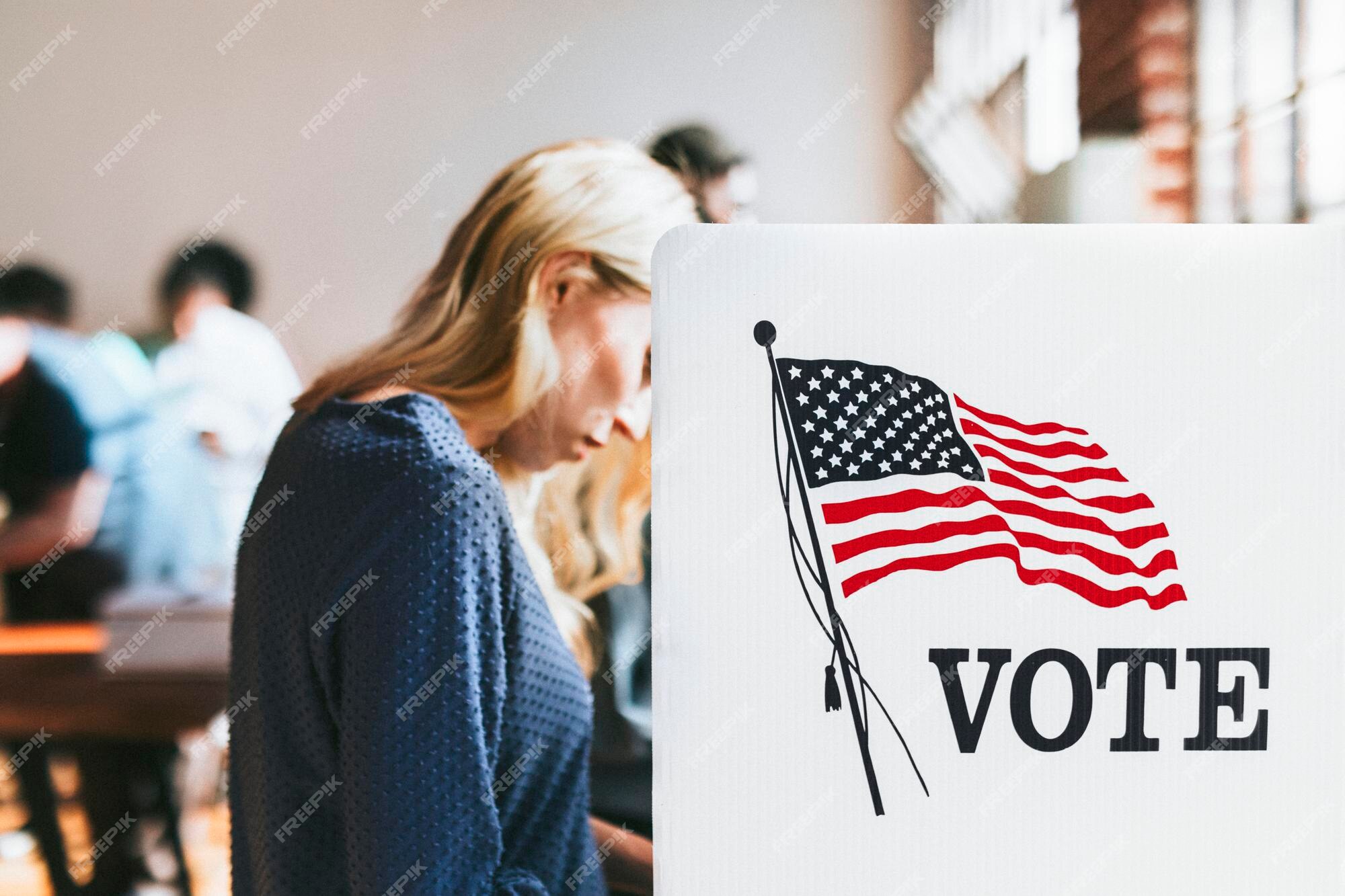 Premium Photo | American at a polling booth