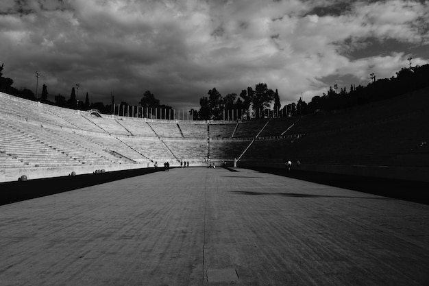 Free Photo | Amphitheater stairs in black and white