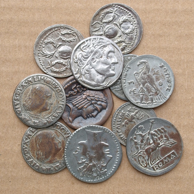 Premium Photo | Ancient roman and greek coins