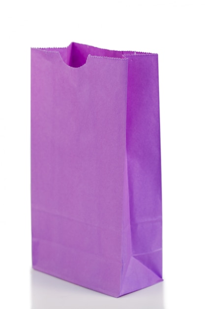 Premium Photo | Angled purple paper bag