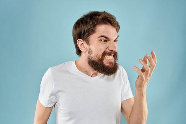 Premium Photo | Angry crazy bearded young man