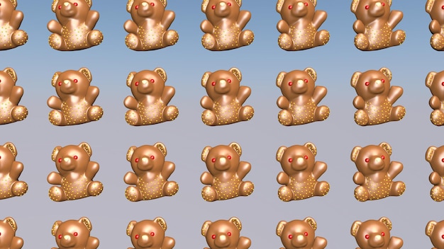 Premium Photo | Animated background of festive chocolate bears. 3d ...