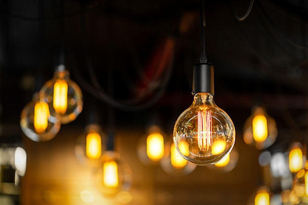 Premium Photo | Antique style light bulbs