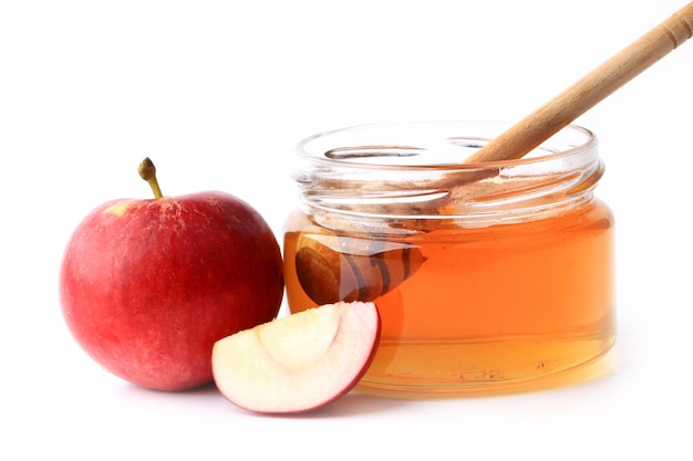 Premium Photo | Apple and honey isolated