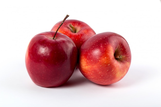 Apples red fresh mellow juicy perfect whole on white desk Free Photo