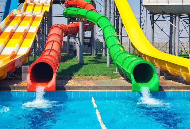 Premium Photo | Aquapark sliders, aqua park