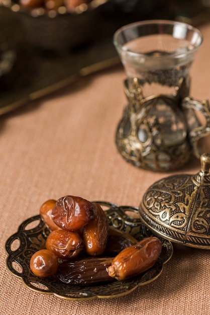 arabic-food-for-ramadan-with-dates-free-photo