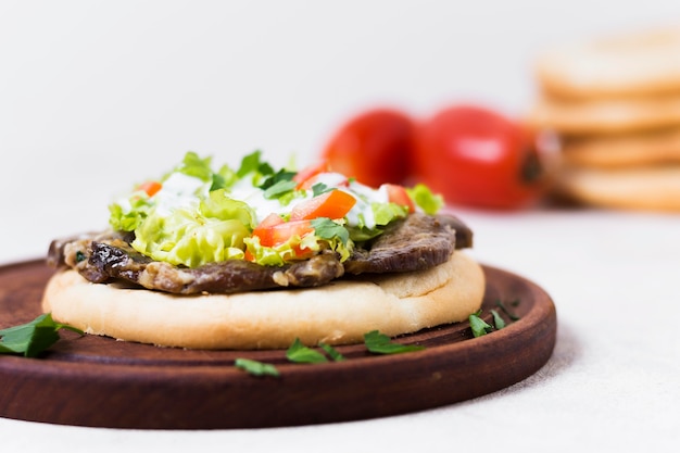 Free Photo Arabic Kebab Sandwich In Pita Bread