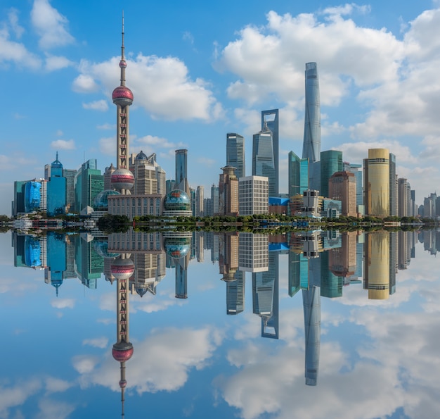 Premium Photo | The architectural landscape of lujiazui, the bund, shanghai