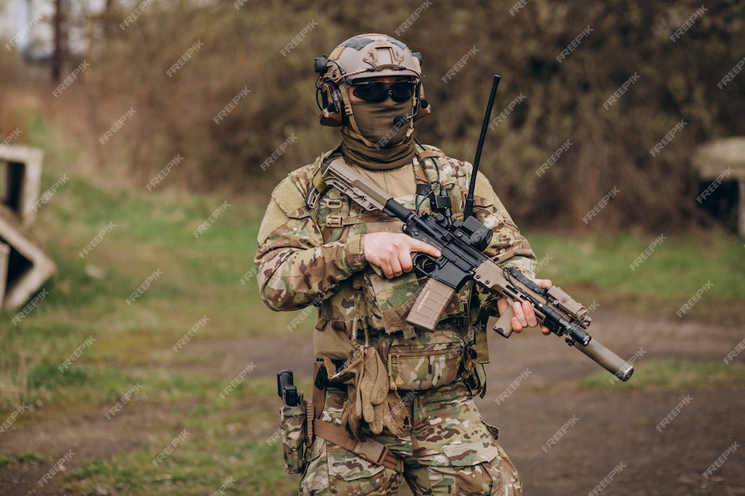 Premium Photo | Army soldiers fighting with guns and defending their ...