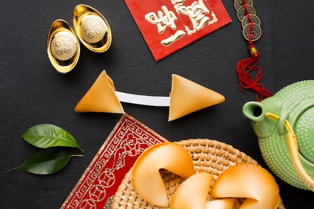 Free Photo | Arrangement of chinese new year fortune cookies