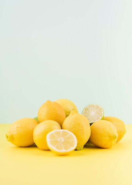 Free Photo | Arrangement of organic lemons on the table