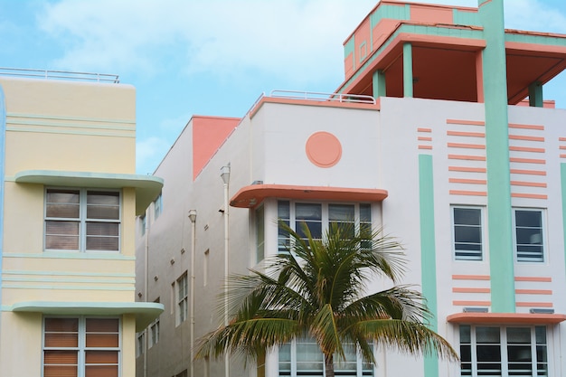 Premium Photo | Art deco buildings in miami, florida