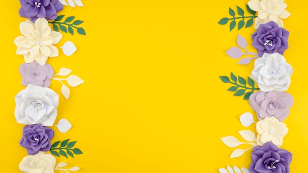 Download Free Photo Artistic Floral Frame With Yellow Background PSD Mockup Templates