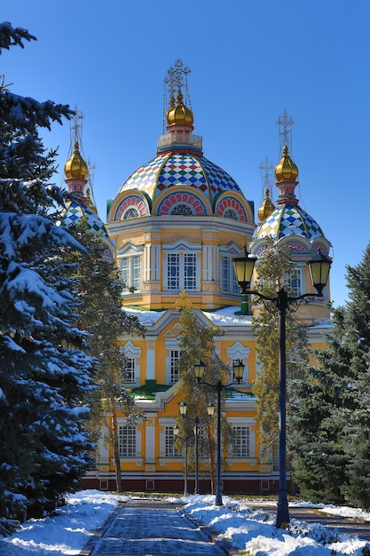 Premium Photo | Ascension cathedral in almaty kazakhstan