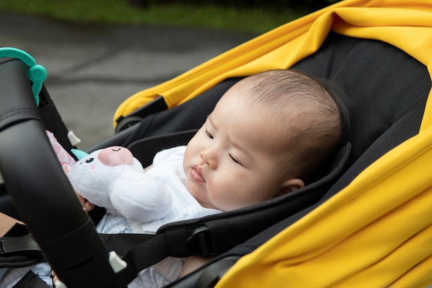 baby sleeping stroller