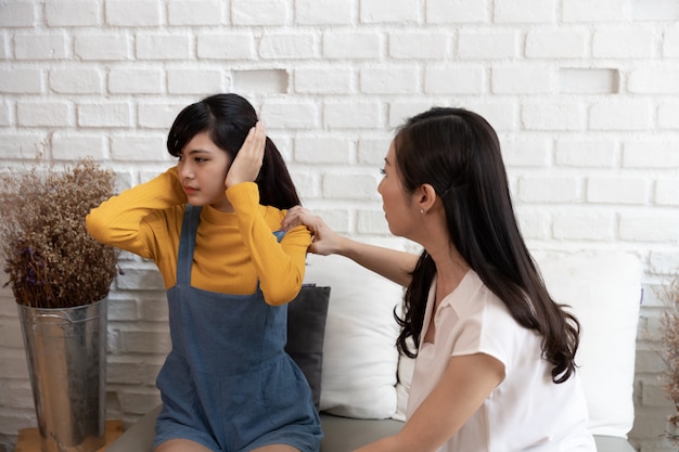 Asian family with family conflict Premium Photo