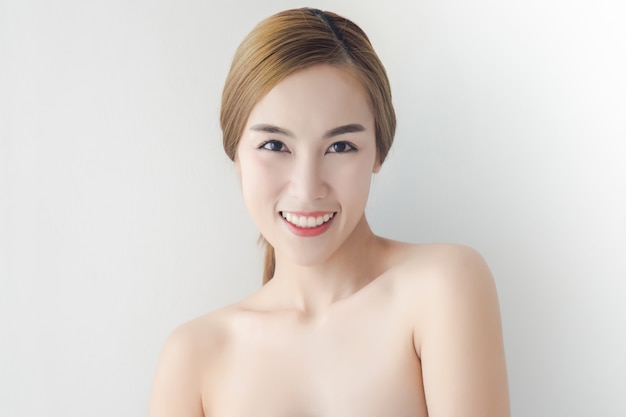 Shutterstock Asian Nudes - Asian girl with nude make up and naked shoulders posing at ...