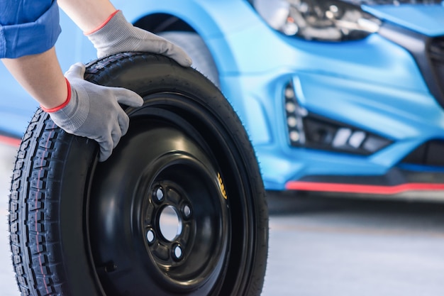 Premium Photo | Asian man car inspection measure quantity inflated ...