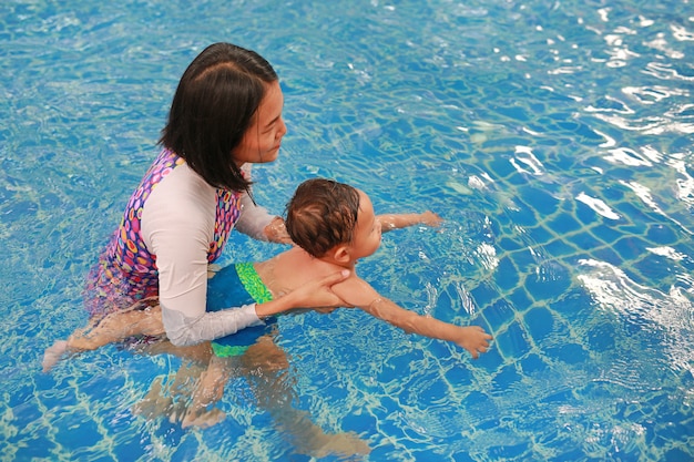 baby boy swimming