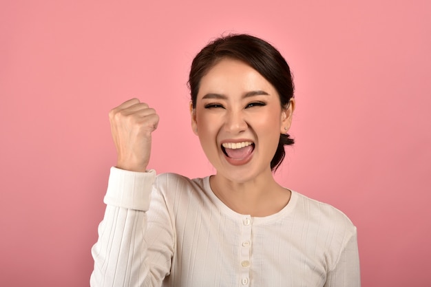 Premium Photo Asian Woman Feeling Happy And Excited On Accomplish