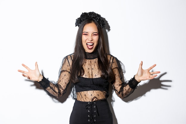 Free Photo | Asian woman in halloween costume posing