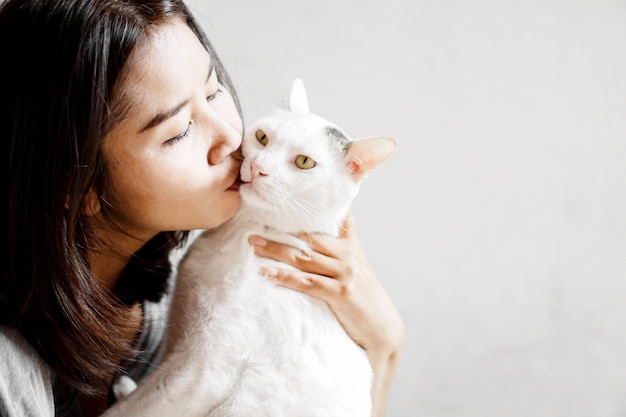 Asian Woman Kissing