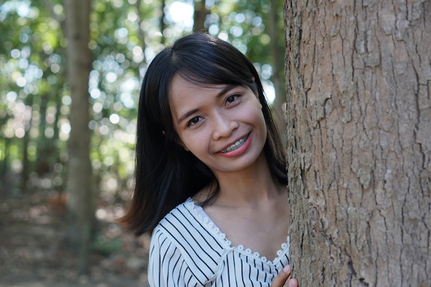 Premium Photo Asian Women Hugging Trees Concept Of Love For The World